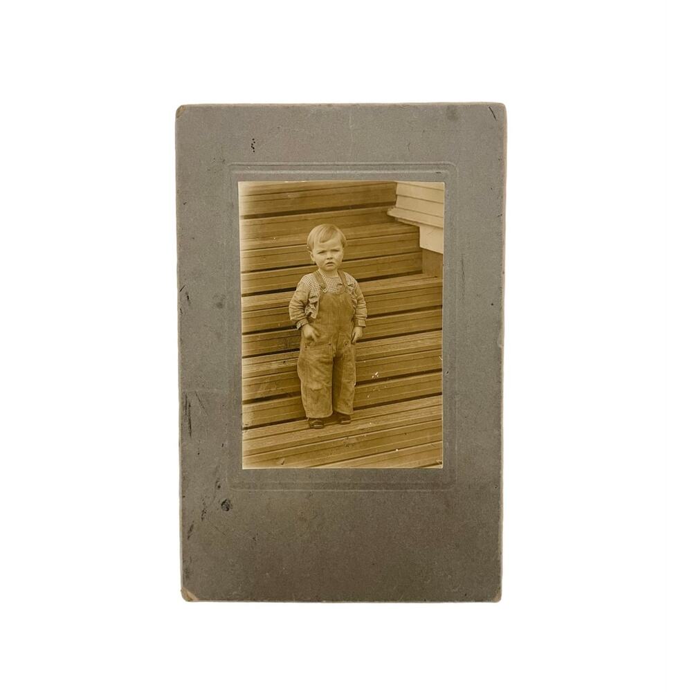 Vintage Sepia Cabinet Card Photo of Toddler Early 1900s Photograph